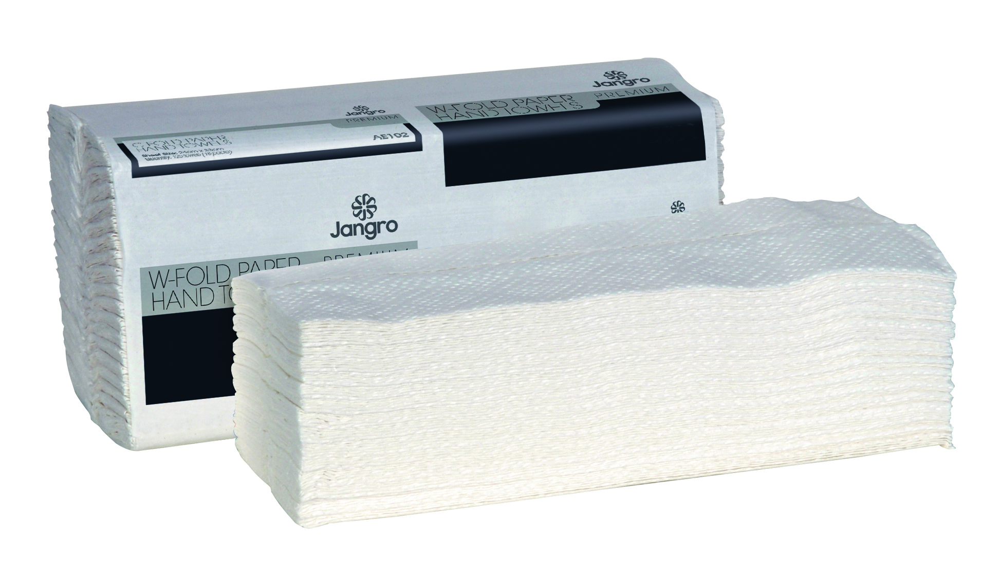 Jangro Premium 2 Ply W-Fold Paper Hand Towels - White
