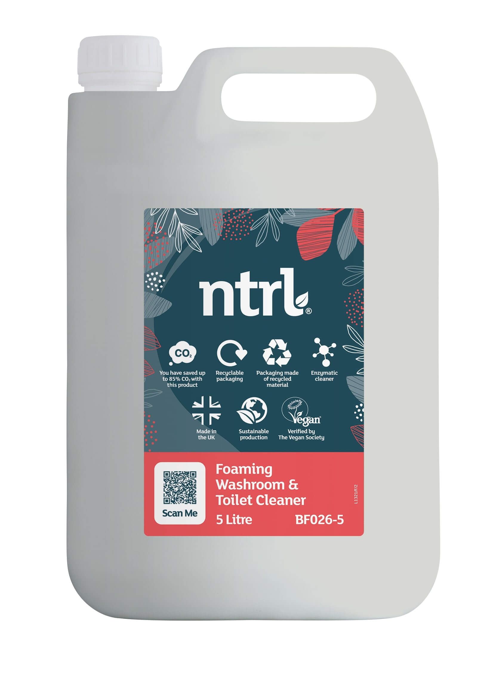 Jangro ntrl Foaming Washroom and Toilet Cleaner - 5L